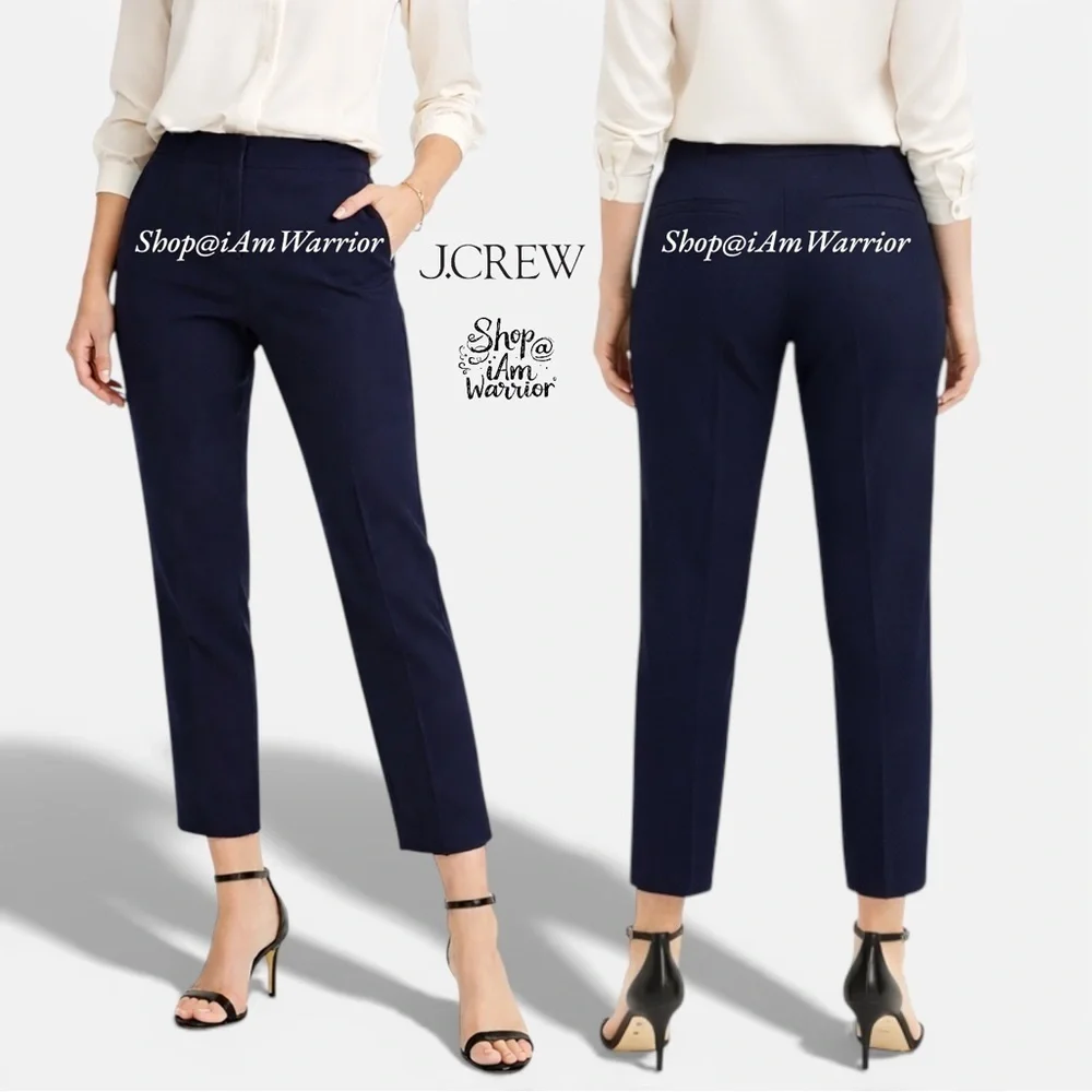 J.Crew NWT navy linen pull on ankle pants *shop@iamwarrior